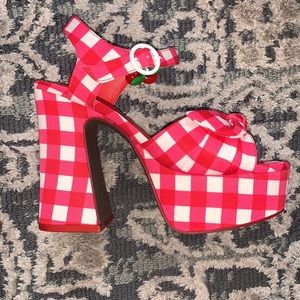 Dollskill Sugar Thrillz Gingham Platform Cherry Heels